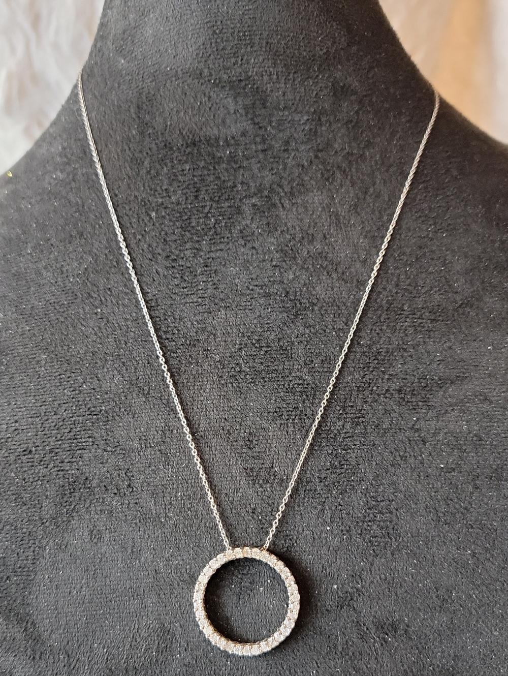 Genuine Diamond Eternity Sterling Silver Necklace